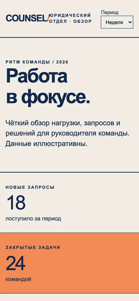 Counsel — мобильная версия