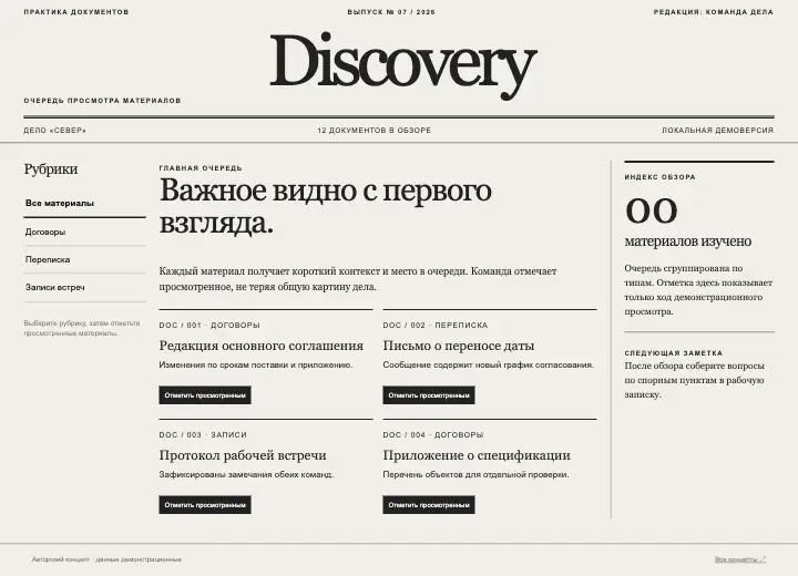 Discovery — страница целиком