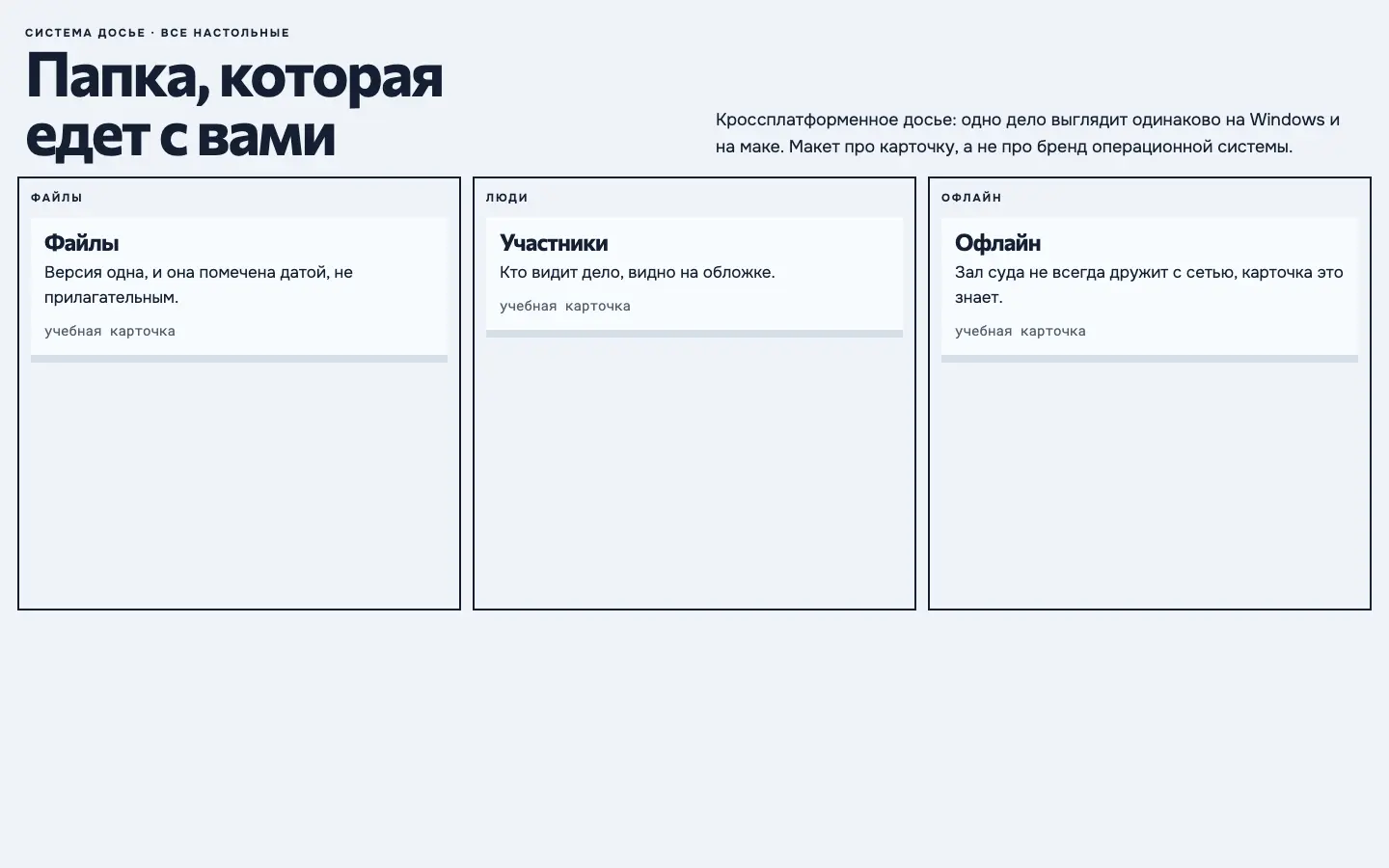 Фолио — первый экран концепта