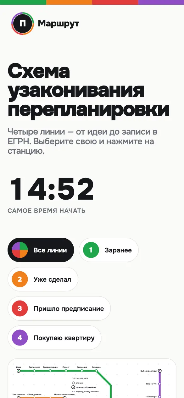 Маршрут перепланировки — мобильная версия
