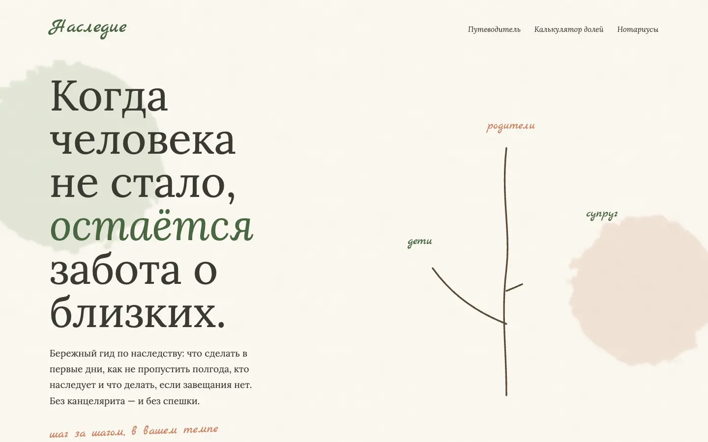 Наследие — первый экран концепта