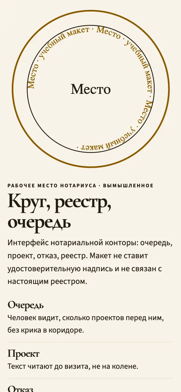 Место — мобильная версия