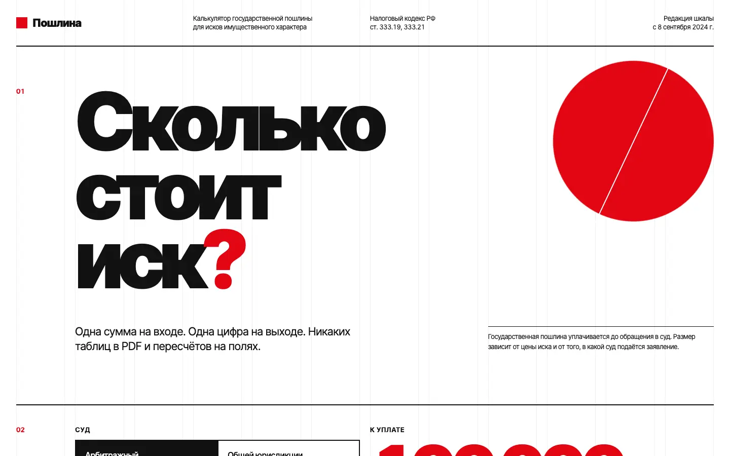 Пошлина — первый экран концепта
