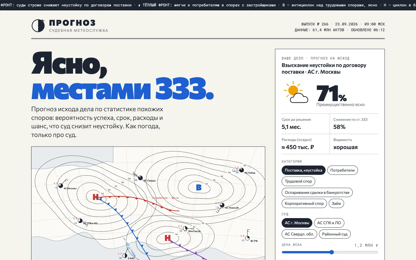 Прогноз — первый экран концепта