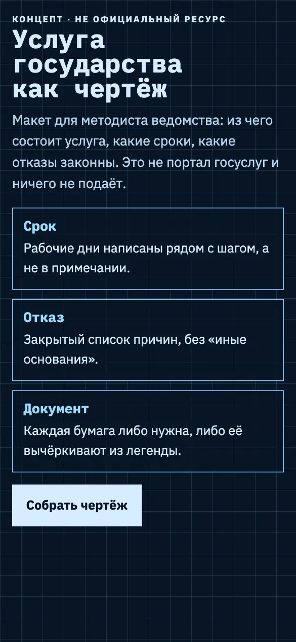 Сборщик регламента — мобильная версия