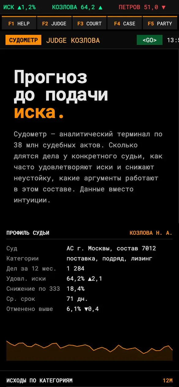 Судометр — мобильная версия
