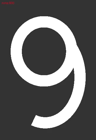 Проба глифа nine